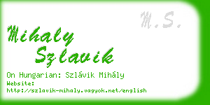 mihaly szlavik business card