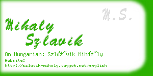 mihaly szlavik business card